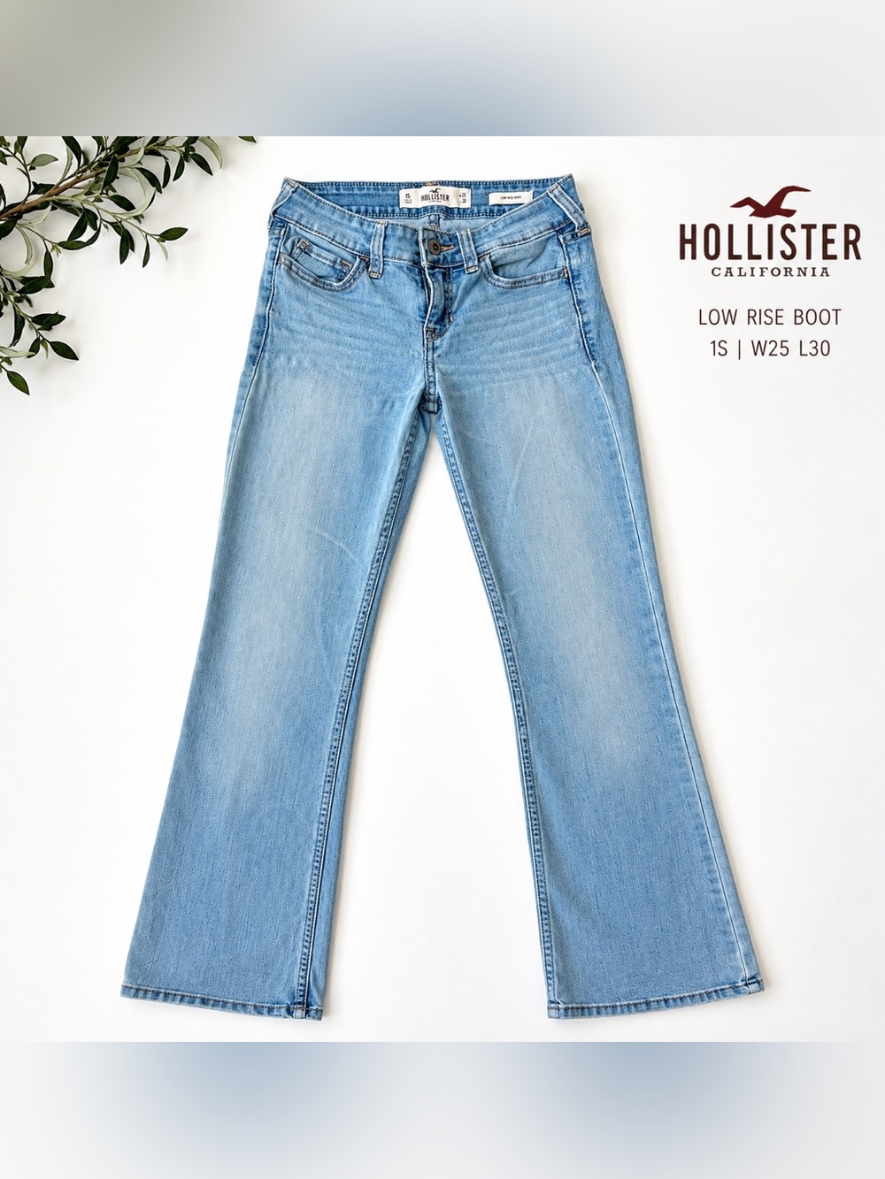Hollister Original Low Rise Bootcut Light Wash Jeans Size 1S
